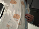 晴碧琳帶胸墊哺乳月子服孕婦醫院待產(chǎn)裙春秋夏季薄款產(chǎn)婦托腹褲睡衣套裝 黃油熊裙（帶胸墊）+托腹褲 XL丨參考體重115-135斤 曬單實(shí)拍圖