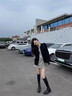 蘇雨薇黑色慵懶風(fēng)中長(cháng)款針織開(kāi)衫外套女2025秋小個(gè)子寬松休閑遮屁股毛衣 黑色【關(guān)注店鋪-送運費險】 S （80-95斤） 曬單實(shí)拍圖