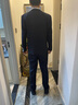 皮爾卡丹高檔純羊毛西服套裝男商務正裝職業(yè)外套男新郎結(jié)婚免燙西裝全套男 藏青【衣服+褲子+襯衫+領(lǐng)帶】 L 175碼/48 曬單實拍圖