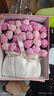 松冊玫瑰花束毛毯子披肩漸變花毯高級感生日禮物女生送閨蜜實(shí)用成品 溫柔漸變粉-52朵花/110cm毯子+粉色禮盒裝 曬單實(shí)拍圖
