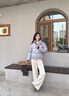 高梵黑金鵝絨服機能5.0四格2025新款短款泡芙加厚女士羽絨服 紫金3號 M 曬單實(shí)拍圖