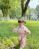 G.DUCKKIDS小黃鴨女童套裝兒童夏裝0-3歲女寶寶夏天短袖褲子兩件套小孩衣服 立體花朵短袖套裝白色 90 尺碼1~2歲【 80-90cm】 曬單實(shí)拍圖