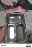 萊貝（RYBACK）304不銹鋼飯盒小學(xué)生便當盒女可加熱保溫盒中學(xué)生成人上班族餐盒 粉色3分格+筷勺+袋子 1層 1000ml 曬單實(shí)拍圖