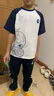 迪士尼兒童套裝男童夏2025新款運動套裝T恤男防蚊褲MVLDD233033藏青140 曬單實拍圖