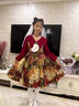 思妙星兒童拜年服紅色晚禮服女童生日宴花童公主裙小主持人鋼琴演奏秋冬 紅色短款 130 曬單實(shí)拍圖