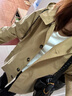 fano studios范洛Fano 都市漫游風(fēng)焦糖卡其假兩件拼格連帽短風(fēng)衣外套女2025秋 卡其色 現貨 L 曬單實(shí)拍圖