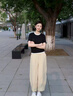 旅途原品ltyp 100%漢麻九分/五F短庫氣球褲 休閑百搭哈倫褲女秋 九分褲-香草黃 M 曬單實(shí)拍圖