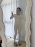愛(ài)莉安娜孕婦保暖內衣套裝產(chǎn)后哺乳秋衣秋褲品質(zhì)月子服睡衣喂奶 抹茶色-秋衣秋褲套裝 L（110-130斤 曬單實(shí)拍圖