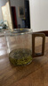 實(shí)木把綠茶杯高硼硅玻璃公道杯男士辦公茶杯家用泡茶杯喝水杯子 透明玻璃杯 500ml 6只 曬單實(shí)拍圖
