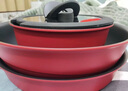 特福（Tefal）鍋具套裝百變鍋可拆卸煎炒鍋有鈦不粘鍋六件套千葉玫瑰紅 曬單實(shí)拍圖