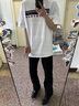 黑盒白美式高街牛仔褲男裝潮ins寬松闊腿長(cháng)褲直筒褲黑色休閑褲子男秋季 DFFS-720黑色 常規 紐扣款 XL 【建議130-145斤】 曬單實(shí)拍圖