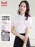 龍偉聯(lián)合夏季加大碼襯衫女白襯衫暗扣防走光職業(yè)襯衫女商務(wù)休閑百搭修身 曬單實(shí)拍圖