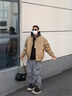 GUUKA TECH潮流休閑褲男士工裝褲男款直筒褲子2025新款長褲寬松闊腿九分男褲 黑色 M 曬單實拍圖