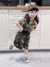 G.DUCKKIDS兒童迷彩服套裝夏季男女童軍訓服小學(xué)生戶(hù)外夏令營(yíng)幼兒園演出服 綠色 110 （建議身高100cm 4-5歲）cm 曬單實(shí)拍圖