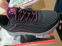 足力健艾爸爸老人鞋女秋冬季皮面防水軟底運動(dòng)鞋中老年爸媽舒適防滑健步鞋男 黑玫紅女款（送襪子） 39 曬單實(shí)拍圖