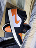 Jordan男子休閑鞋 喬丹AJ1小扣碎 JORDAN 1 運(yùn)動(dòng)鞋553558-081黑白橙40 曬單實(shí)拍圖