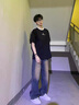 WASSUP HERMU官方復古牛仔褲男女春夏季美式寬松高街直筒水洗做舊男士休閑褲子 深藍色 XL （推薦145-160斤） 曬單實(shí)拍圖