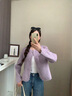 香影劉些寧同款香影雙面呢純羊毛大衣女冬香芋奶糖短款小香風毛呢外套 薰衣草紫 S 曬單實拍圖