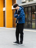 EMPORIO ARMANI/阿瑪尼官方旗艦新款男士90白鴨絨連帽排骨羽絨服外套秋季 UB079-藍色 52 (XL) (推薦：165-180斤) 曬單實(shí)拍圖