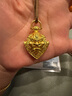 老鋪黃金古法手工足金項鏈 · 諦聽金鈴吊墜（繩鏈款） 中號金重約30.8g 曬單實拍圖