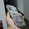 艾派客適用蘋果17Promax手機殼新款閃粉流沙熊超薄電鍍自帶鏡頭膜全包圍防摔散熱保護套簡約女生軟外殼 【太空銀】+鋼化膜-立體流沙熊-自帶鏡頭膜 蘋果17Promax 曬單實拍圖