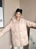 可茵（Keyin）羽絨棉服女2025年冬季新款韓版寬松面包服中長(cháng)款連帽棉衣外套女 淺藍色 M 曬單實(shí)拍圖