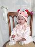 班喜迪嬰兒衣服春裝嬰幼兒連體衣長(cháng)袖小月齡哈衣爬服春秋公主寶寶外出服 粉色 80cm 曬單實(shí)拍圖
