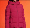 坦博爾羽絨服女新款冬季寬松短款加厚保暖連帽中老保暖外套TBF510356J 醬紫紅 170/92A 曬單實(shí)拍圖