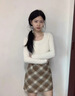 浪莎咖色復古毛呢格子裙女春秋新款小個(gè)子包臀裙短裙a字半身 曬單實(shí)拍圖