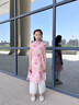 迪士尼（Disney）童裝漢服女童夏季套裝2025新款兒童唐裝中國風旗袍裙女孩套裝裙子 粉色 110 建議4~5歲（100-110cm） 曬單實拍圖