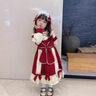 G.DUCKKIDS女童洛麗塔公主裙秋冬裝女寶寶童裙兒童洋氣lolita連衣裙生日禮服 紅色長袖洛麗塔 /無頭飾 140 高125-135 重47-56 曬單實(shí)拍圖