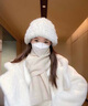 唐獅（TonLion）100%羊毛圍巾女秋冬季2025新款純色圍脖披肩送女生長(cháng)輩禮物禮盒裝 米色 曬單實(shí)拍圖