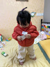 巴拉巴拉童裝兒童羽絨服寶寶男女童2025冬裝新款嬰兒外套保暖上衣泡芙羽絨 紅色小南瓜61003-白鴨絨 90 （充絨量71g 適合1-2歲） 曬單實(shí)拍圖