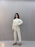 布符木耳邊珍珠扣襯衫2025年秋H版型通勤百搭款時(shí)尚長(cháng)袖舒適女裝 米白 S 曬單實(shí)拍圖