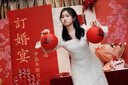 喜蝴蝶訂婚全套布置 2025新款訂婚場(chǎng)景布置全套背景板布置套裝氣球裝飾 【次日達】柔情蜜意（送訂婚書(shū)） 曬單實(shí)拍圖