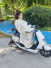 夢(mèng)多福 電動(dòng)車(chē)擋風(fēng)被秋冬季加厚加絨親子防風(fēng)被摩托車(chē)罩護膝防水擋風(fēng)衣 米色護肩護脖丨加厚超暖奧粒絨丨720°全包0透風(fēng) 曬單實(shí)拍圖