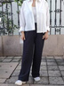 SPAO韓國同款直筒褲女士春秋新款小熊刺繡潮流寬松休閑褲SPWK25SK08LD 黑#SP象牙熊-貼布繡 L 曬單實(shí)拍圖