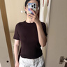 優(yōu)衣庫(kù)女裝3D精紡美利奴羊毛羅紋圓領(lǐng)針織衫/5分袖秋冬新款480188 18 暗紅色 3XL /170/108C 曬單實(shí)拍圖