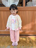 G.DUCKKIDS童裝女童春裝套裝兒童服裝一歲寶寶衣服小童春秋彩虹三件套2幼兒 粉色小熊彩虹毛衣三件套 90 尺碼1~2歲【 80-90cm】 曬單實(shí)拍圖