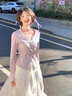 艾珠兒（Aizhuer）法式紫色長(cháng)袖連衣裙子女秋季2025新款小個(gè)子溫柔穿搭氣質(zhì)套裝長(cháng)裙 紫色上衣+白色半裙【套裝】 M 45/55kg 曬單實(shí)拍圖