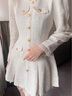 蔻伊婭（Kouyiya）品牌女裝新品小香風(fēng)連衣裙女秋冬2025新款小個(gè)子高級感名媛氣質(zhì) 米白色 S 曬單實(shí)拍圖