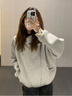 不規則雙拉鏈連帽早秋外套女2025新款春秋季薄款休閑加絨開(kāi)衫衛衣 灰色【春秋薄款】 M 曬單實(shí)拍圖