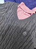 森馬（Semir）森柔毛衫|毛衣女刺繡V領(lǐng)顯瘦寬松2024絞花上衣復古風(fēng)109724107014 曬單實(shí)拍圖