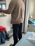 withMNW香港潮牌帽衫男秋冬款外套輕奢連帽羊毛衫拉鏈開衫休閑寬松毛衣男 原絨駝色 M(110-130斤) 曬單實拍圖