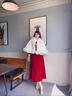喜媽媽冬新娘狐貍毛披肩婚紗披風(fēng)禮服旗袍皮草斗篷外套白色女酒會(huì ) 白色披風(fēng)（帶邊毛） 曬單實(shí)拍圖