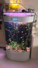 美諾魚(yú)缸客廳免換水家用中小型智能1.2米雙圓形靠墻大型背濾金龍魚(yú)缸 白色【高清玻璃+顯示屏+魚(yú)缸大禮包】 80*50*138 曬單實(shí)拍圖
