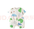 papa爬爬夏季新款嬰兒爬服男女寶寶紗布連體衣百搭印花哈衣 綠色 80cm 曬單實拍圖