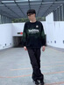 DIDGERIDOO官方潮牌圓領衛(wèi)衣男女秋冬休閑寬松百搭上衣日系風時尚撞色衣服男 黑色（NE01） XL （推薦體重130-150斤） 曬單實拍圖