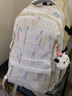 瑞潮新款高顏值可愛(ài)書(shū)包女生初中小學(xué)生簡(jiǎn)約雙肩包日系ins大容量背包 白色單包【1個(gè)掛件+1個(gè)小吊墜】 曬單實(shí)拍圖
