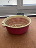 雙層洗菜盆塑料瀝水籃子漏盆淘米器菜藍淘菜盆家用廚房洗水果盤(pán) 大號酒紅色-【2件套】 無(wú)規格 曬單實(shí)拍圖